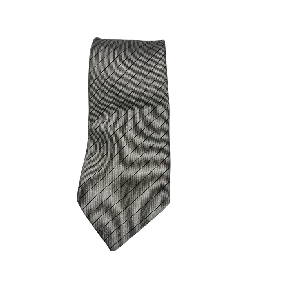 Guide D'anghlari 60"‎ Silk Gray Stripe Men's Tie Made in Italy Necktie
